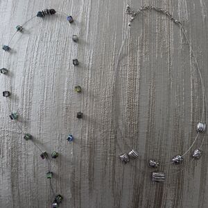 Necklace Bundle | Silver Multi-Strand & Iridescent Accent